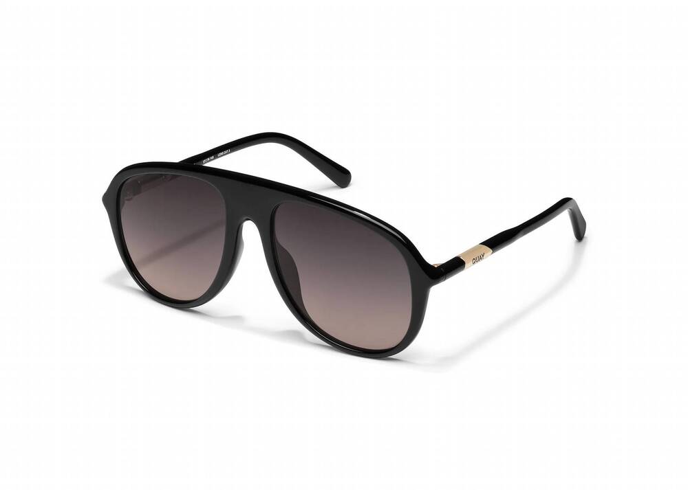 NEW QUAY women's chart topper sunglasses in black/smoke